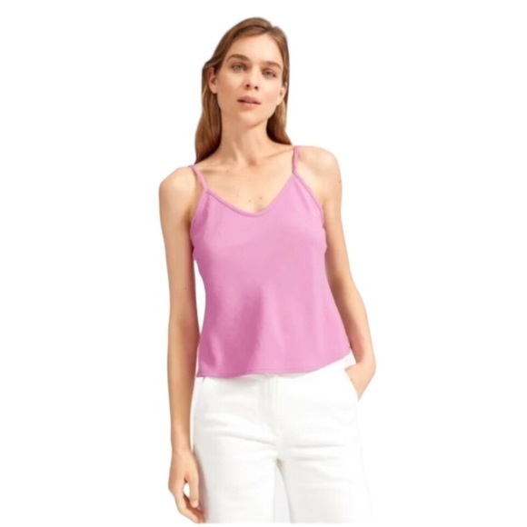 Everlane Japanese Go Weave V-Neck Camisole Magenta Size 2 - Picture 1 of 6